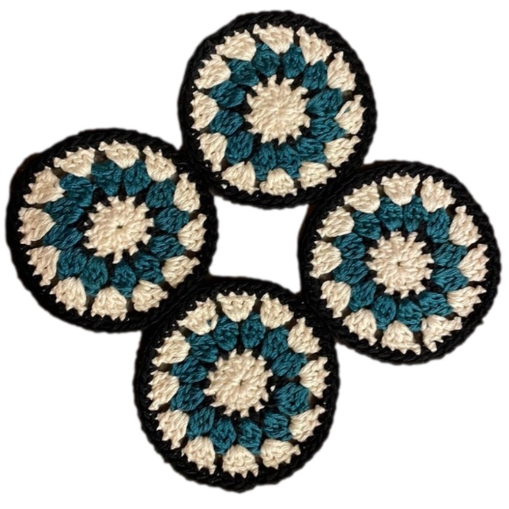 Crochet Coasters - Set of 4 - 100% Cotton - Handmade by me! - Picture 5 of 10